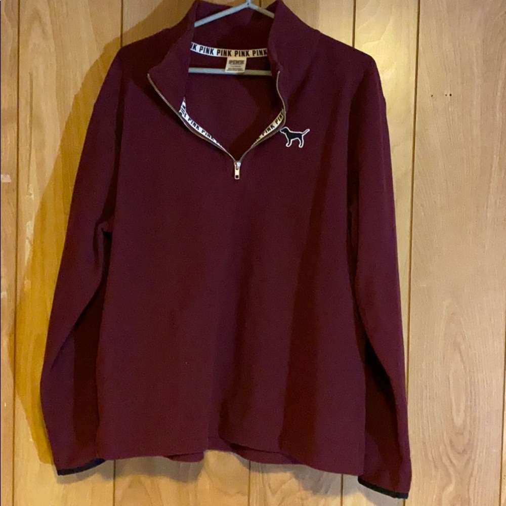 Burgundy oversized zip sweater